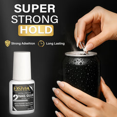 EXSIVIA glue texture close-up showing thick no-drip formula clarity