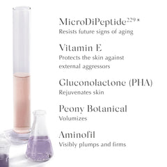 EXUVIANCE application on cheek and jawline demonstrating lifting effect