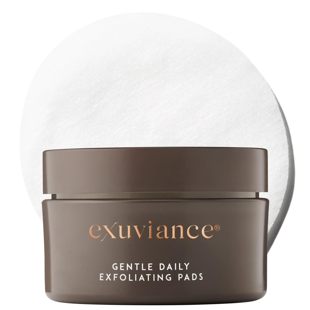 EXUVIANCE front packaging showing exfoliating pads and product benefit