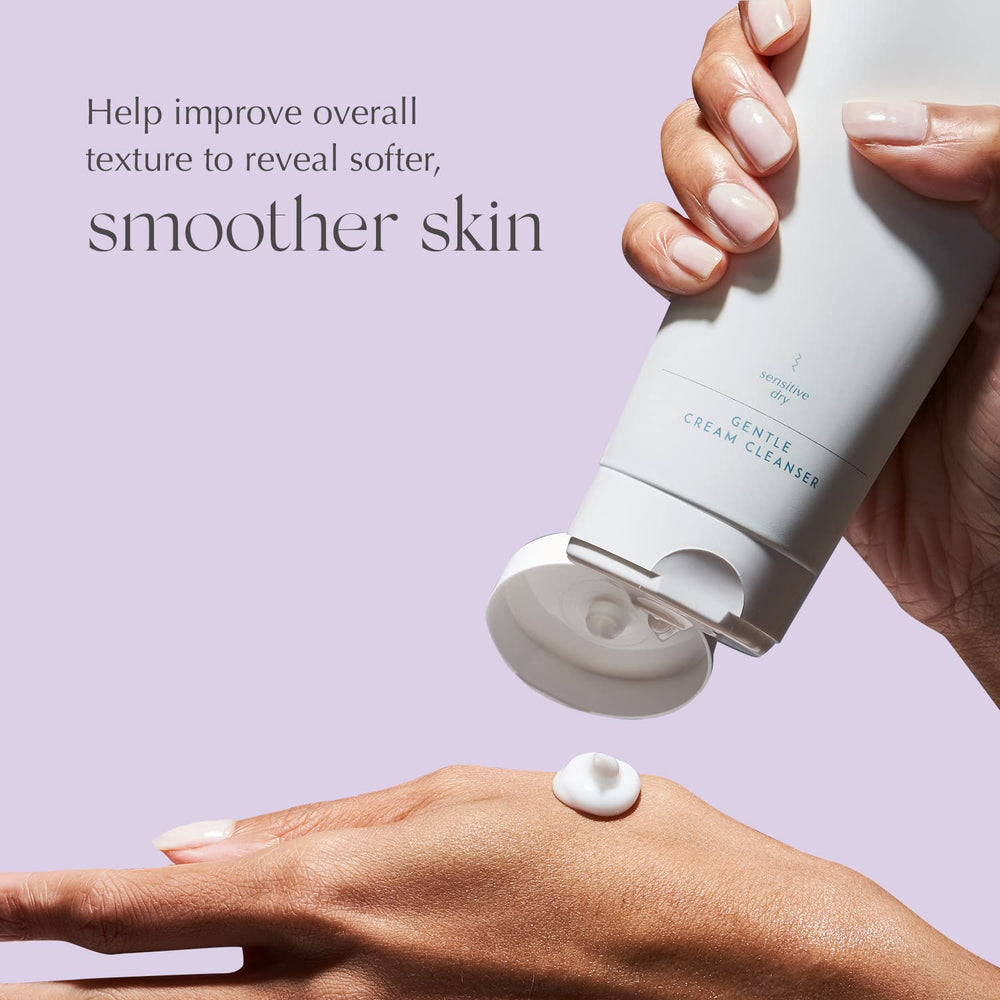 EXUVIANCE in-hand applying cleanser to show effective makeup removal