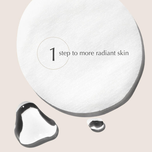 EXUVIANCE close-up of a soaked pad highlighting gentle texture benefit