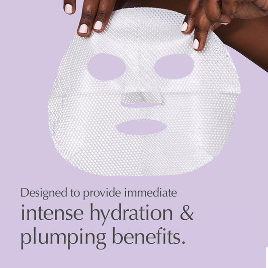 EXUVIANCE mask texture close-up highlighting biocellulose material and hydration delivery
