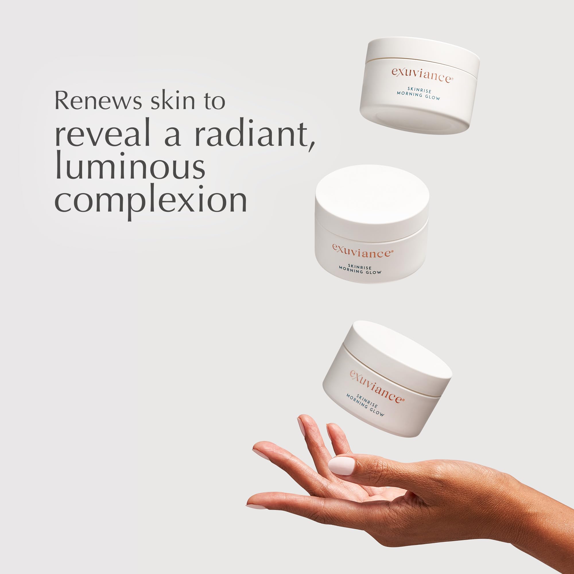 EXUVIANCE single pad removed demonstrating one-step morning convenience