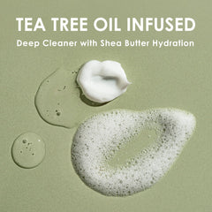 EYEECO palms using cleanser to show non-irritating formula and easy rinsing
