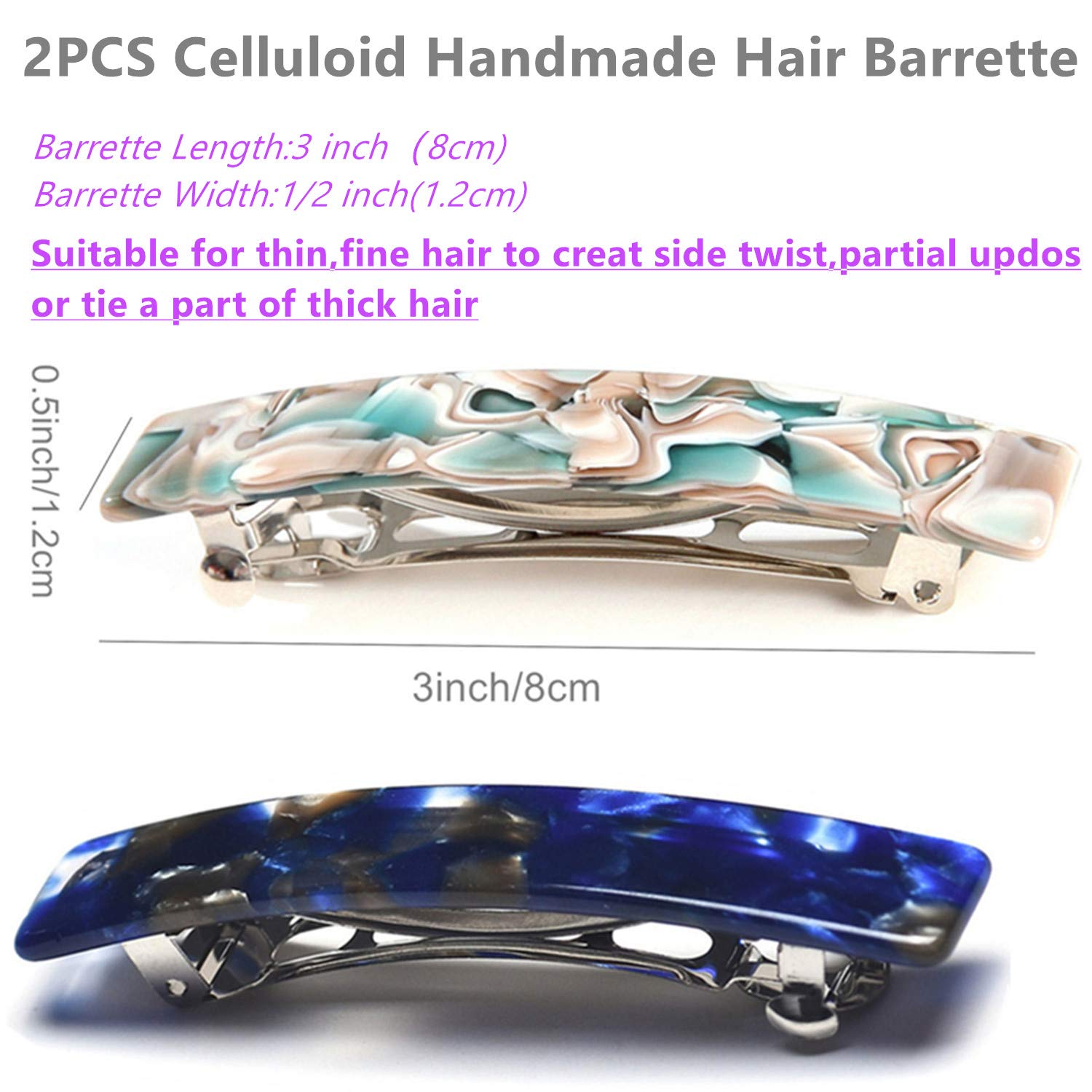 Eyegla barrette holding a side twist in hair showing elegant everyday styling benefit