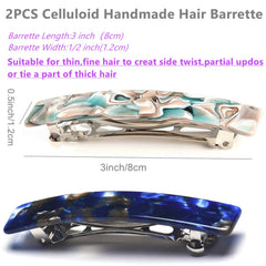 Eyegla barrette holding a side twist in hair showing elegant everyday styling benefit