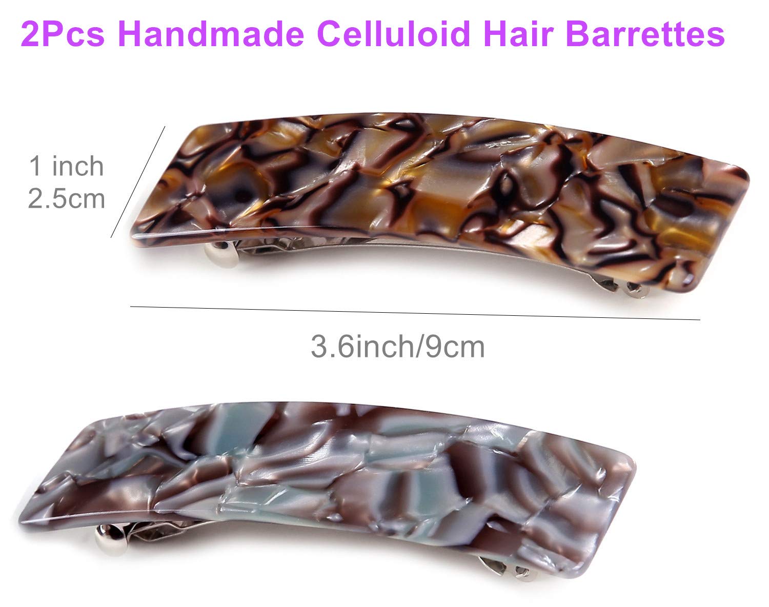 Eyegla side profile showing spring mechanism that secures hair without pulling