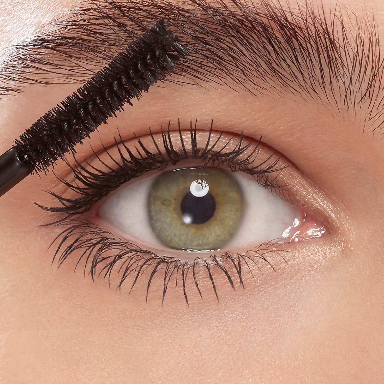 Eyeko mascara texture swatch on skin showing fibre-enhanced formula and conditioning finish