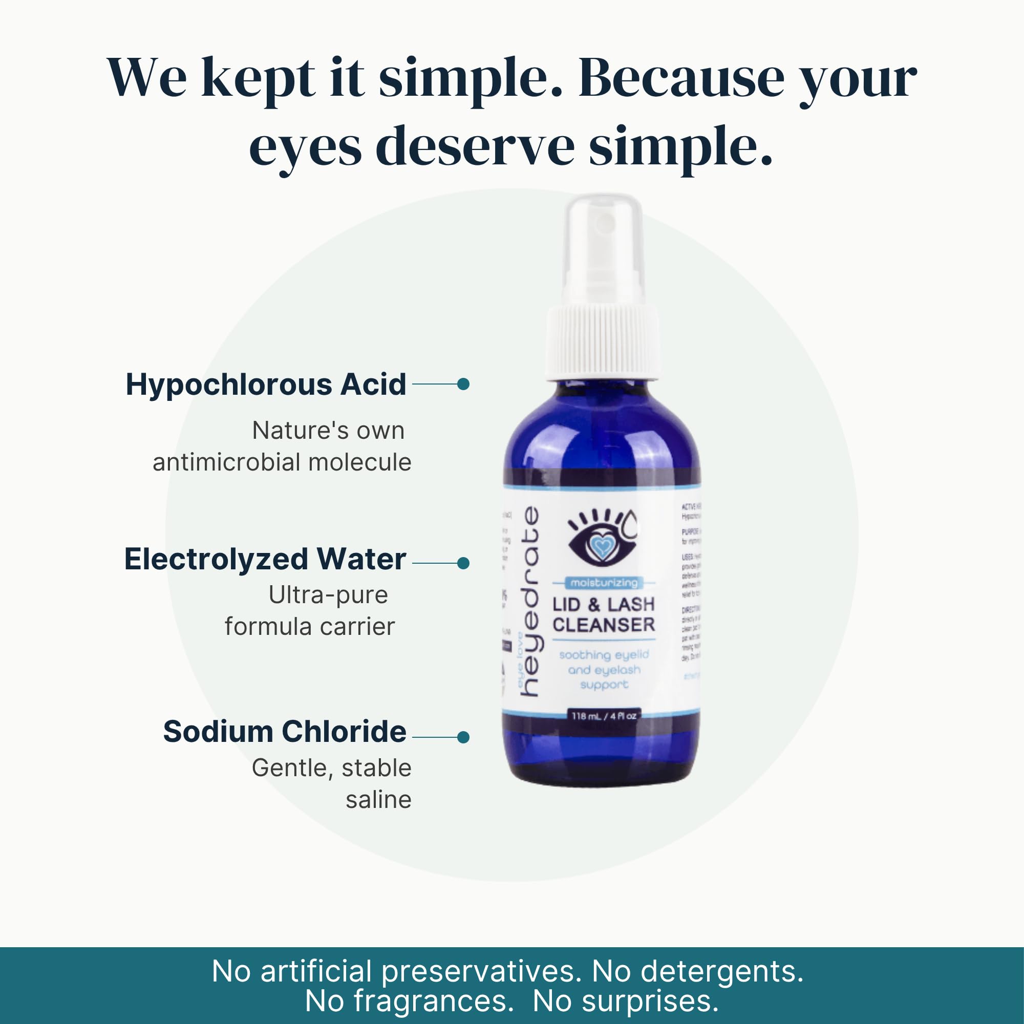 Eye Love on cotton pad demonstrating eyelid and lash cleansing application