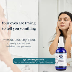 Eye Love pump detail highlighting easy controlled dispensing for precise use