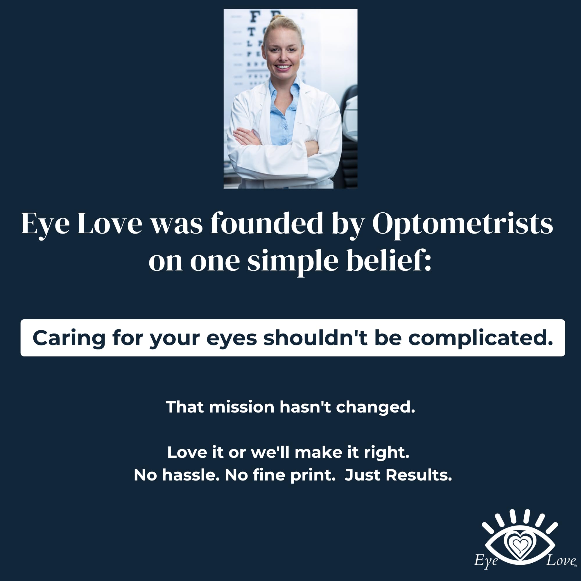Eye Love beside makeup wipes showing compatible use with makeup removal