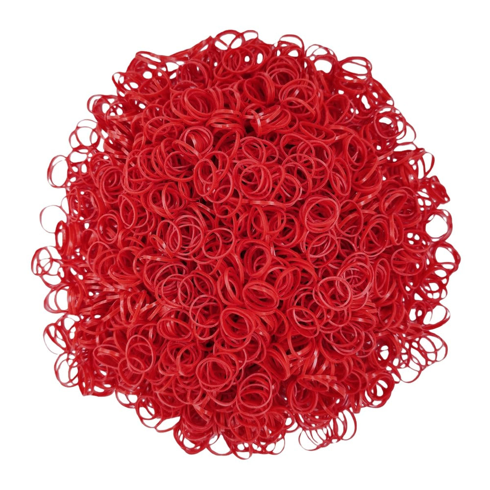 Ezepeo front packaging showing 3200 red mini hair elastics, convenient bulk supply
