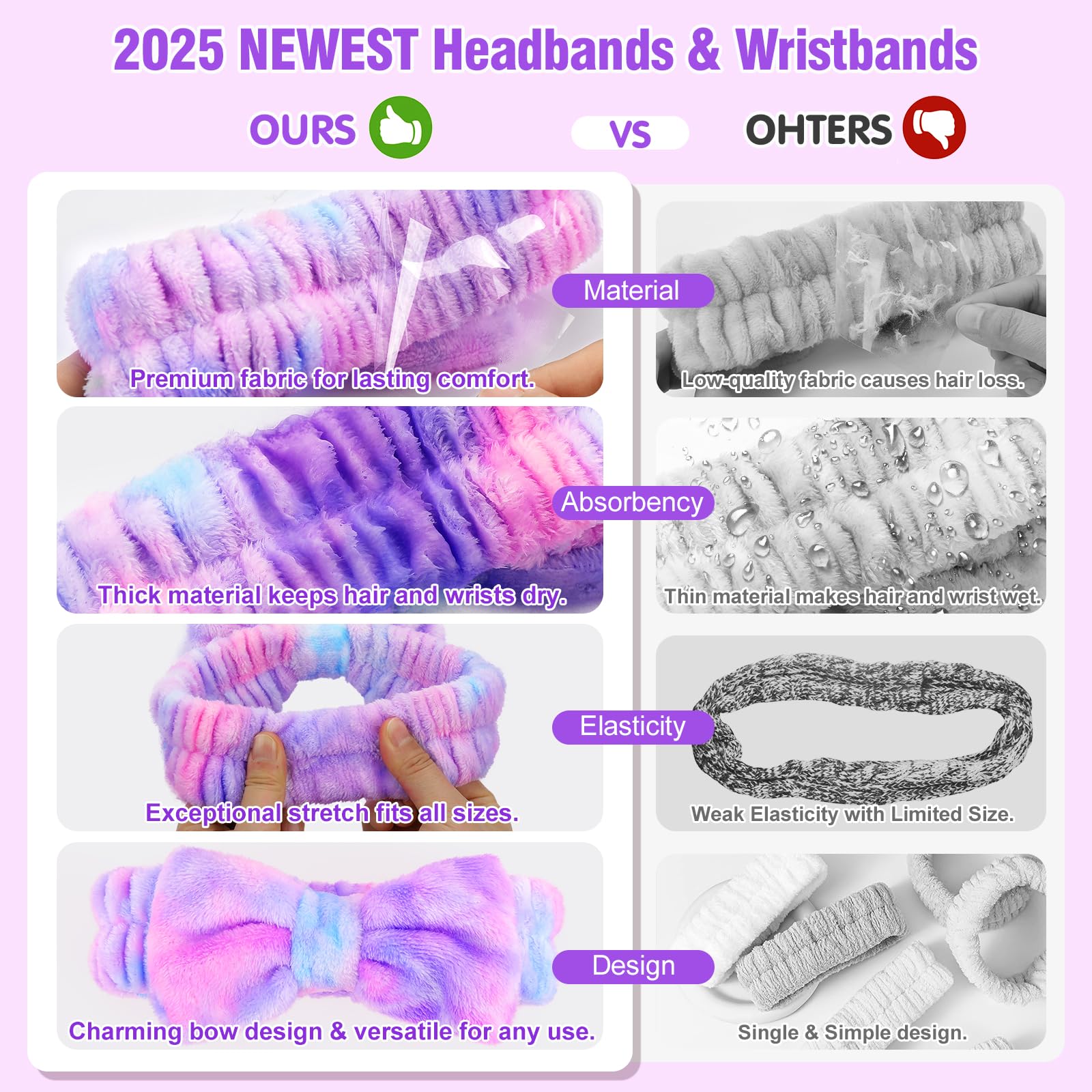 EZIGO headband in use while washing face demonstrating hair protection