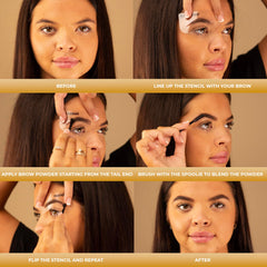 Fab Brows six reusable stencils laid out offering consistent arches
