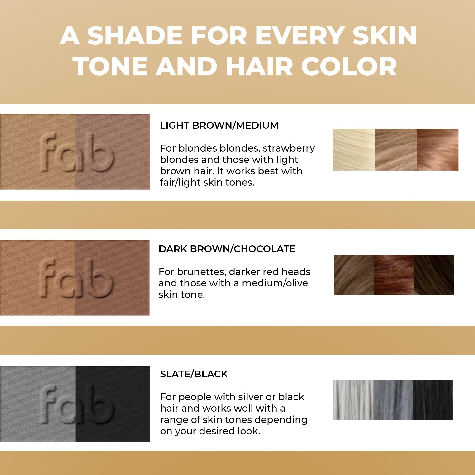 Fab Brows compact in travel pouch for on-the-go brow touch-ups