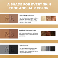 Fab Brows compact in travel pouch for on-the-go brow touch-ups
