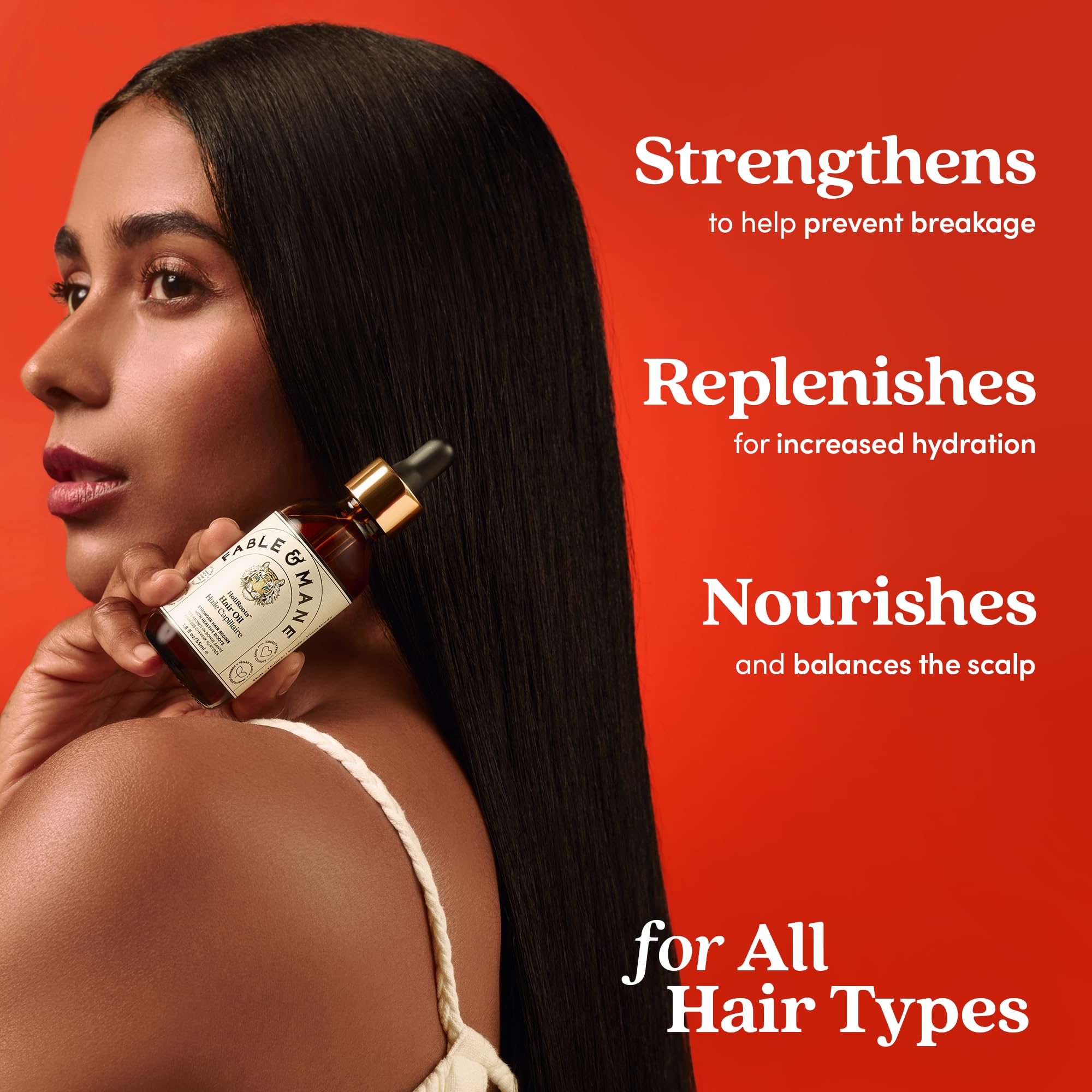 Fable & Mane applied to scalp during massage to stimulate circulation