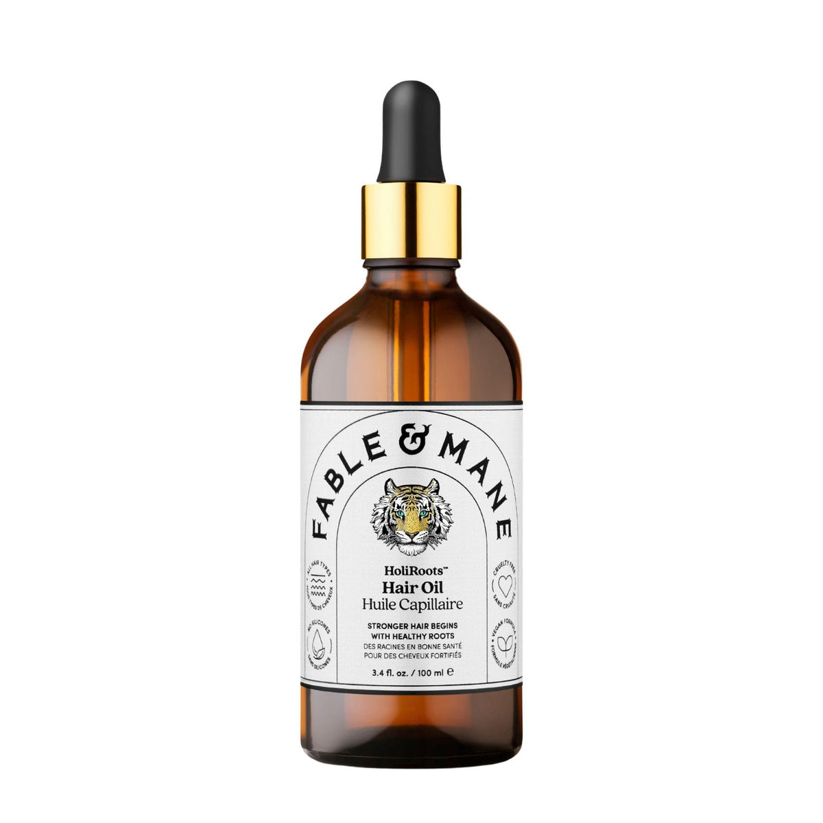Fable & Mane bottle front packaging showing product and benefits