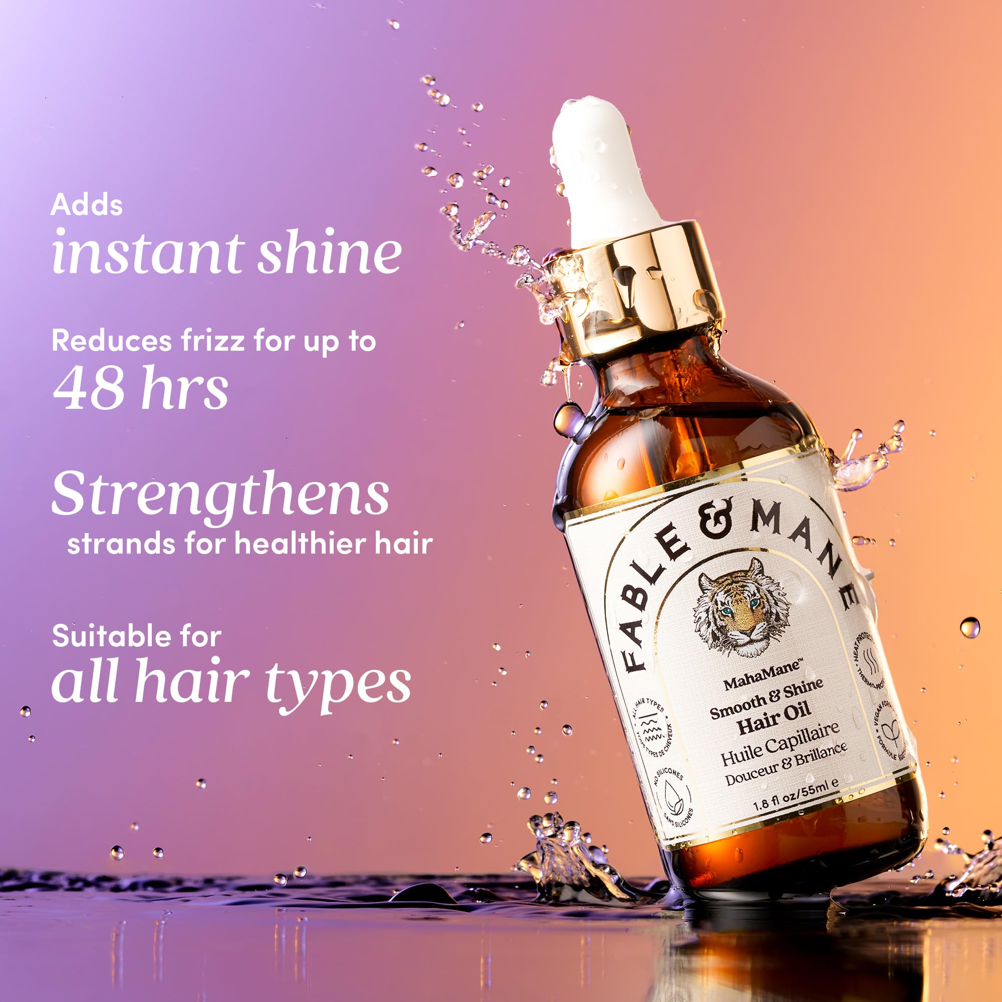Fable & Mane oil texture on hand showing lightweight absorbency benefit