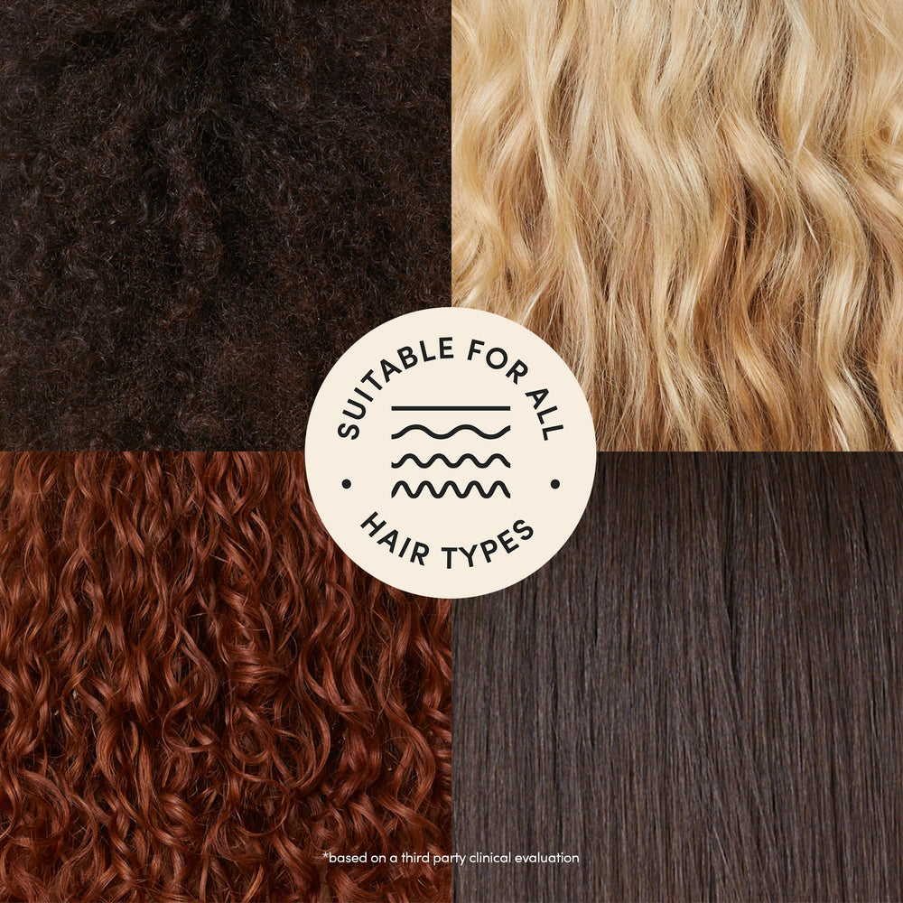 Fable & Mane being applied to towel-dried hair to detangle and prep for styling