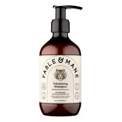 Fable & Mane front bottle showing label and volume benefit