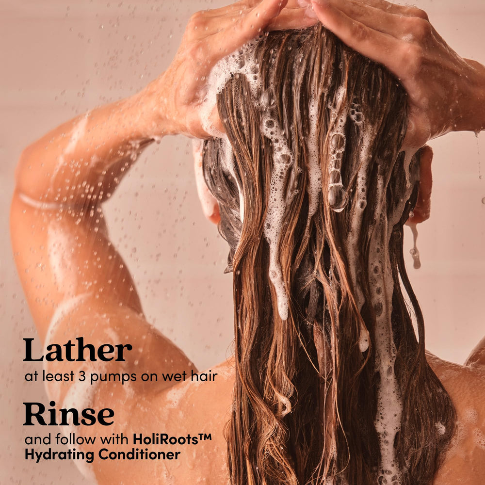 Fable & Mane rich lather and foam showing effective cleansing
