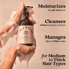 Fable & Mane creamy shampoo pour showing moisturizing texture