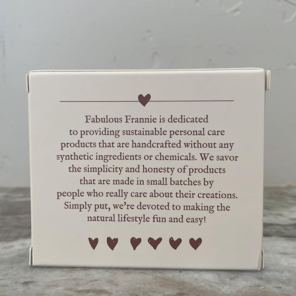 Fabulous Frannie bar texture close-up highlighting smooth lathering plant-based formula