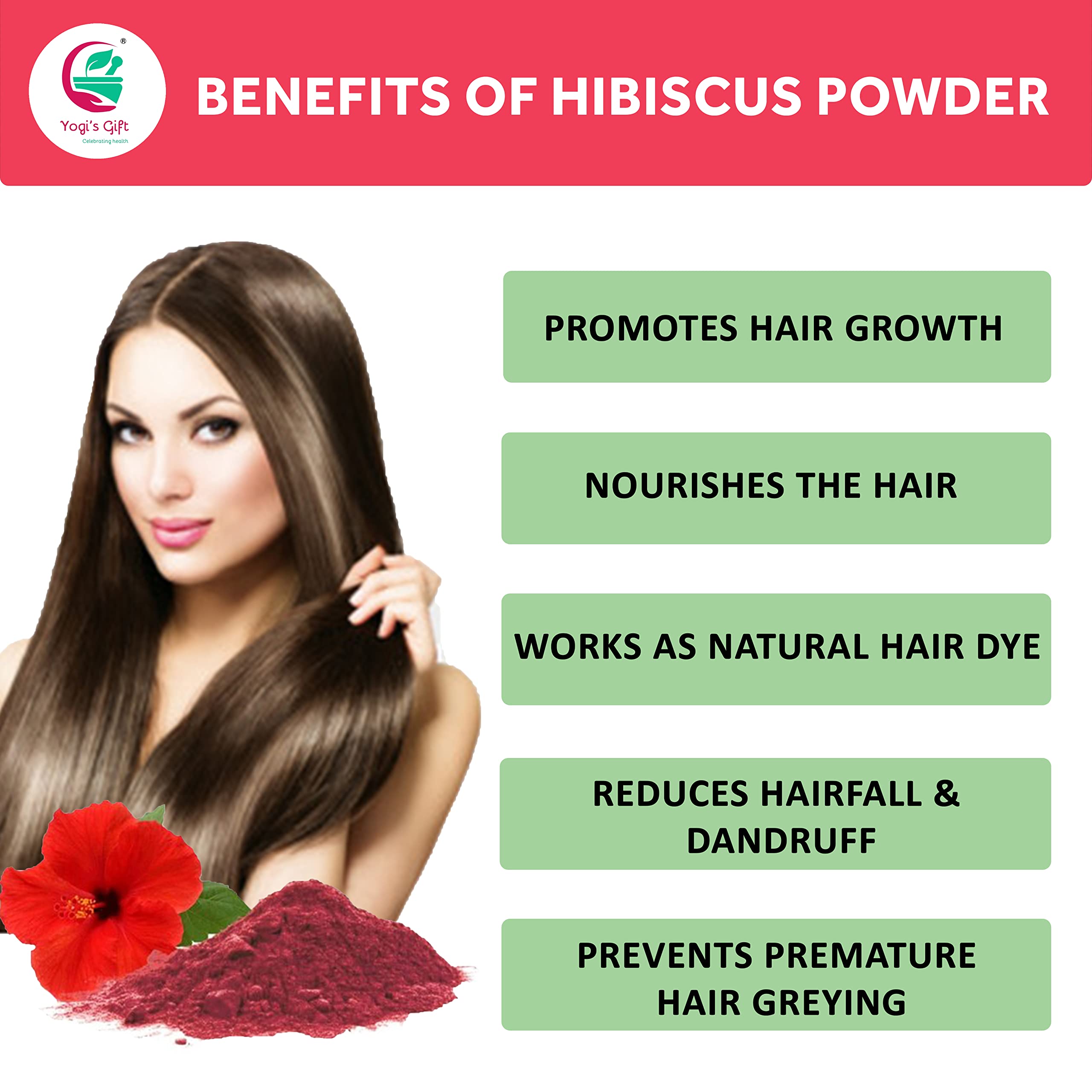 Hibiscus and cosmetic clay face pack mixed from YOGI’S GIFT showing gentle exfoliation benefits
