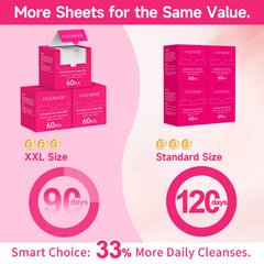 FACEMADE towel next to ruler showing XL 9.5 by 7.9 inches size