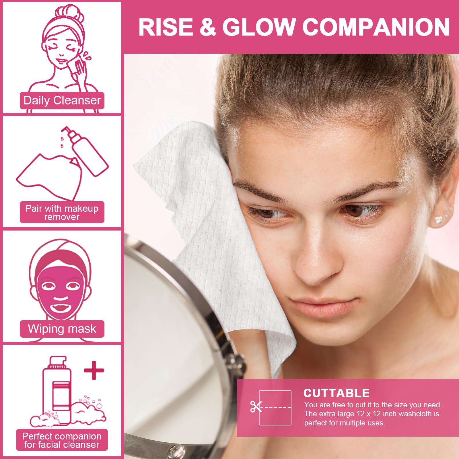 FACEMADE towels packed in travel pouch for easy portable skincare