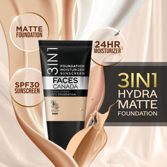 Facescanada texture swipe on skin showing smooth blend and matte finish