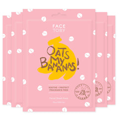 FACETORY front packaging five pack shows calming oat mask benefits