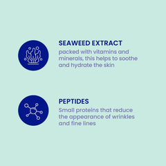 FACETORY bottle with seaweed extract highlighting marine nourishment and detoxifying benefits