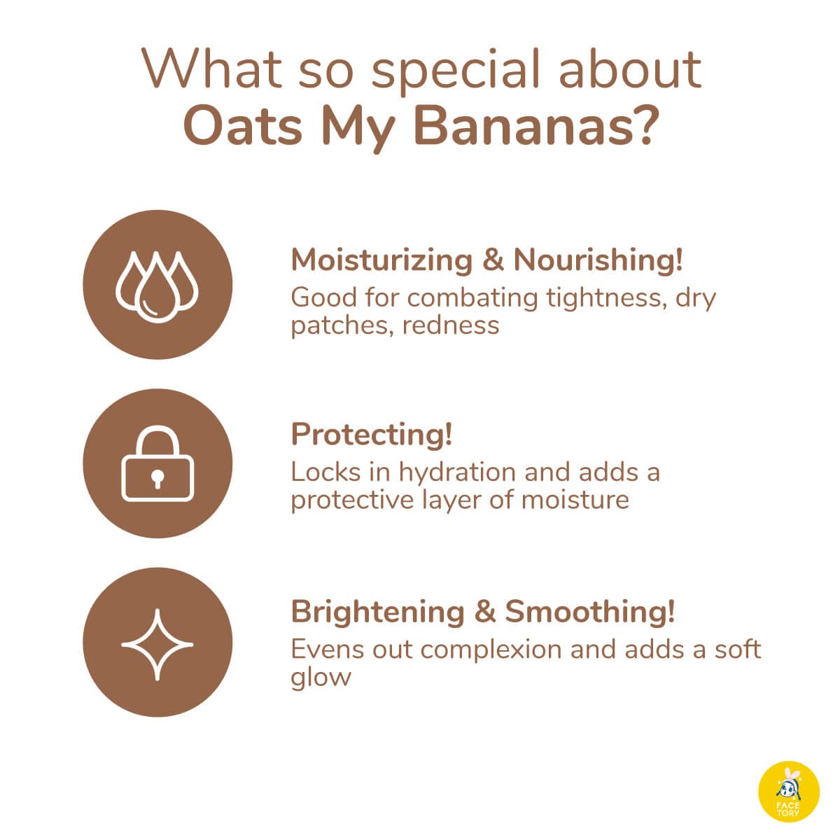 FACETORY ingredients label showing oat extract and clean formulation