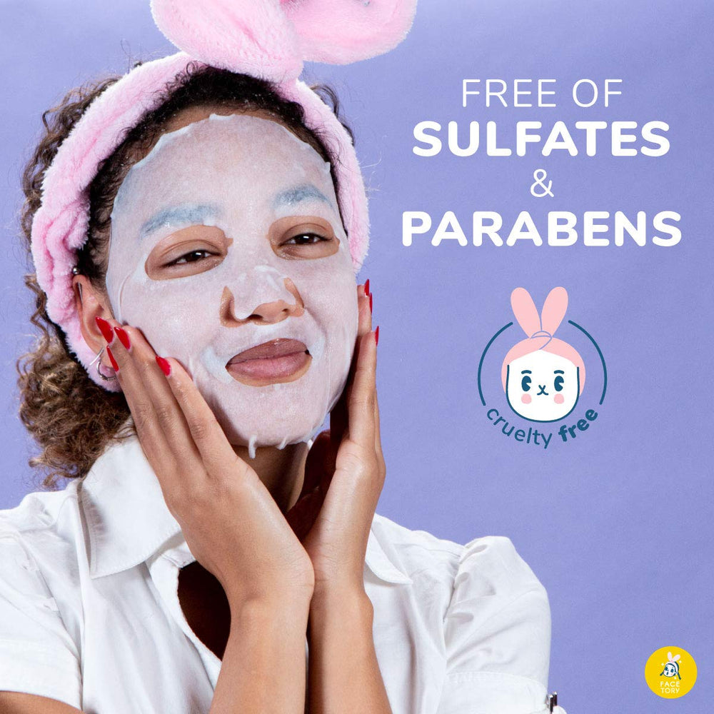 FACETORY lifestyle spa setting with masks and towel conveying relaxation benefit self-care