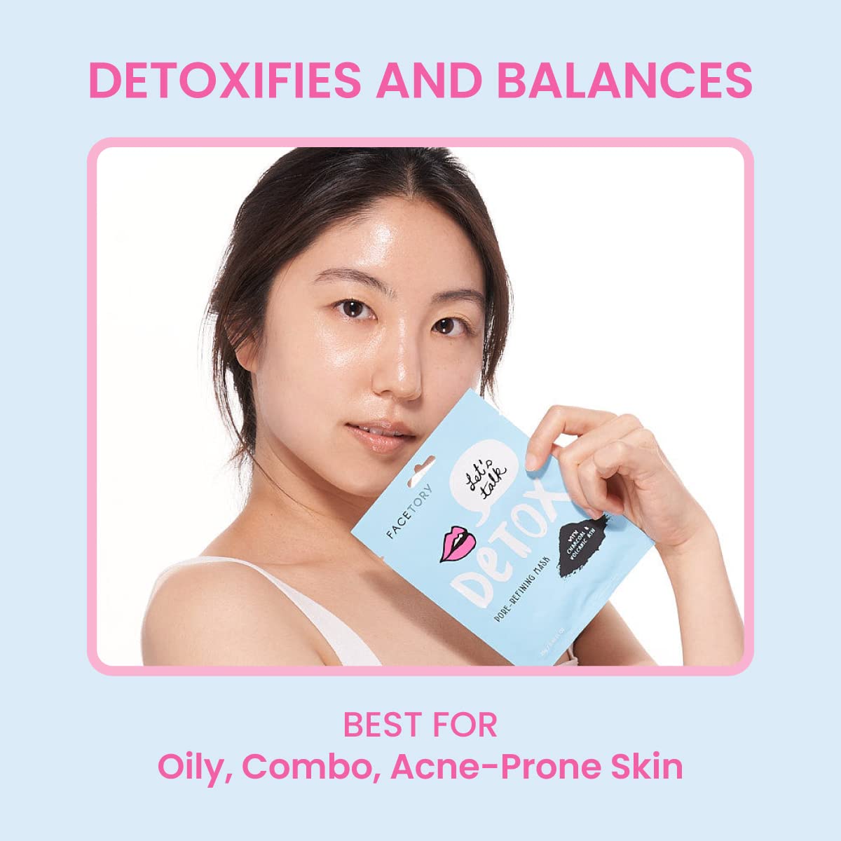 FACETORY serum droplet on fingers showing hydrating essence benefit