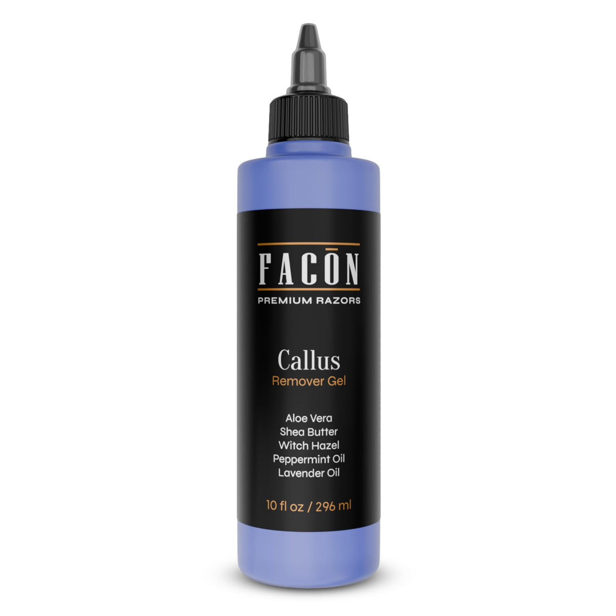 FACON bottle front view showing label and clear gel for precise dispensing benefit