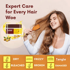 Fadelo being applied to wet hair demonstrating smoothing action and frizz control benefit