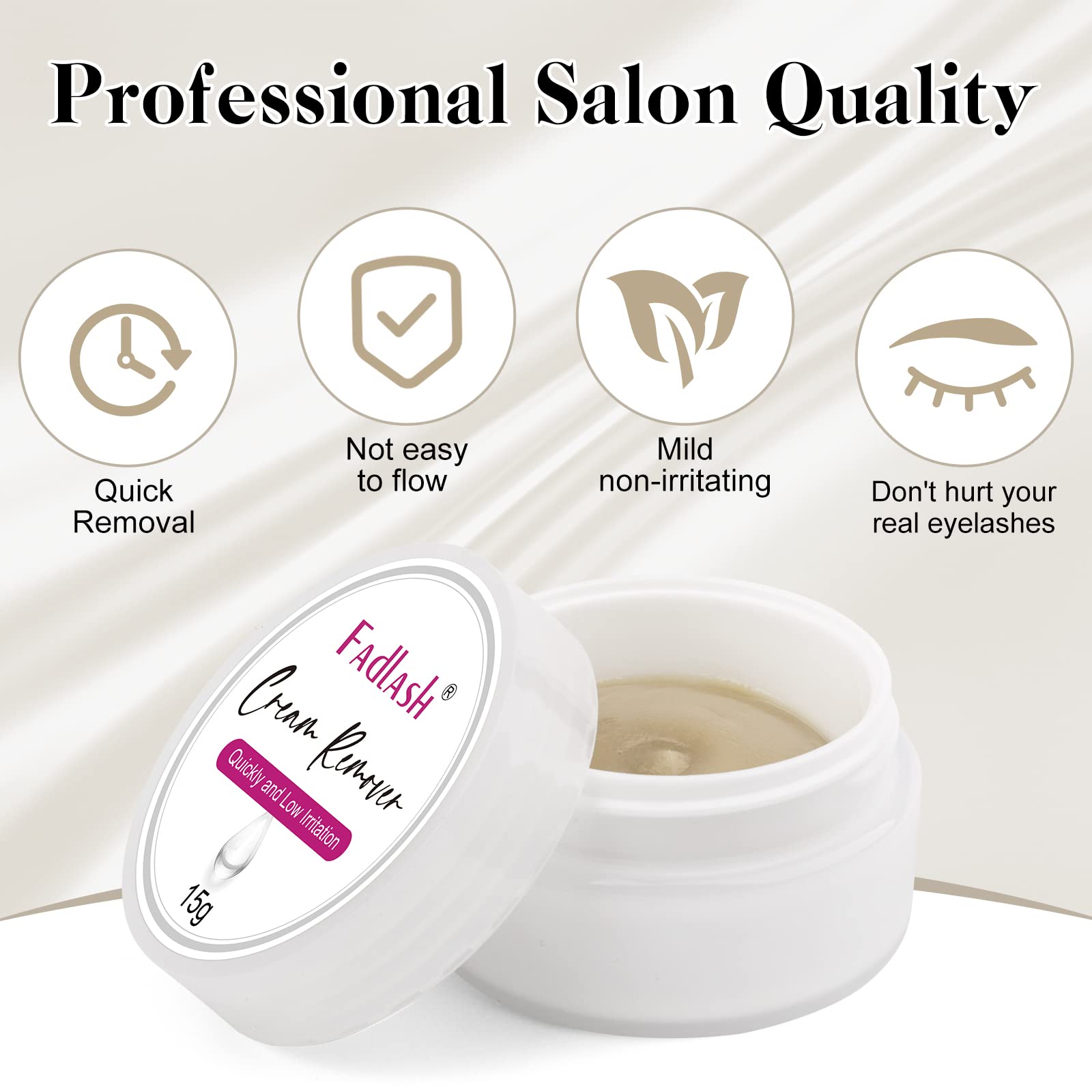 FADLASH cream texture close-up demonstrating gentle consistency and control