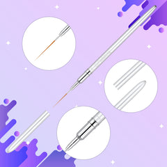 hand holding Fadoleng thin liner brush demonstrating steady grip for accurate nail detailing