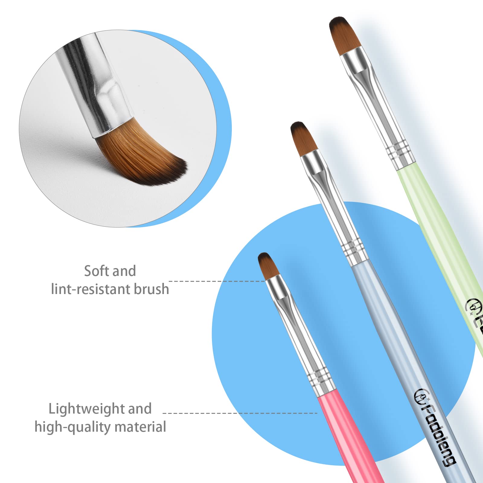 Fadoleng brushes held on hand showing scale and ergonomic comfort benefit