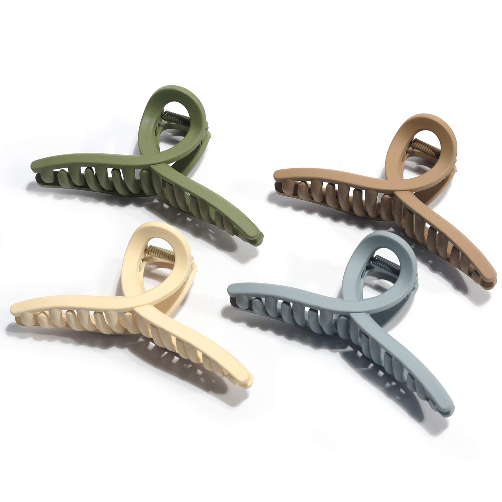 FAELBATY front view of four-pack butterfly clips showing colors and packaging, versatile gift
