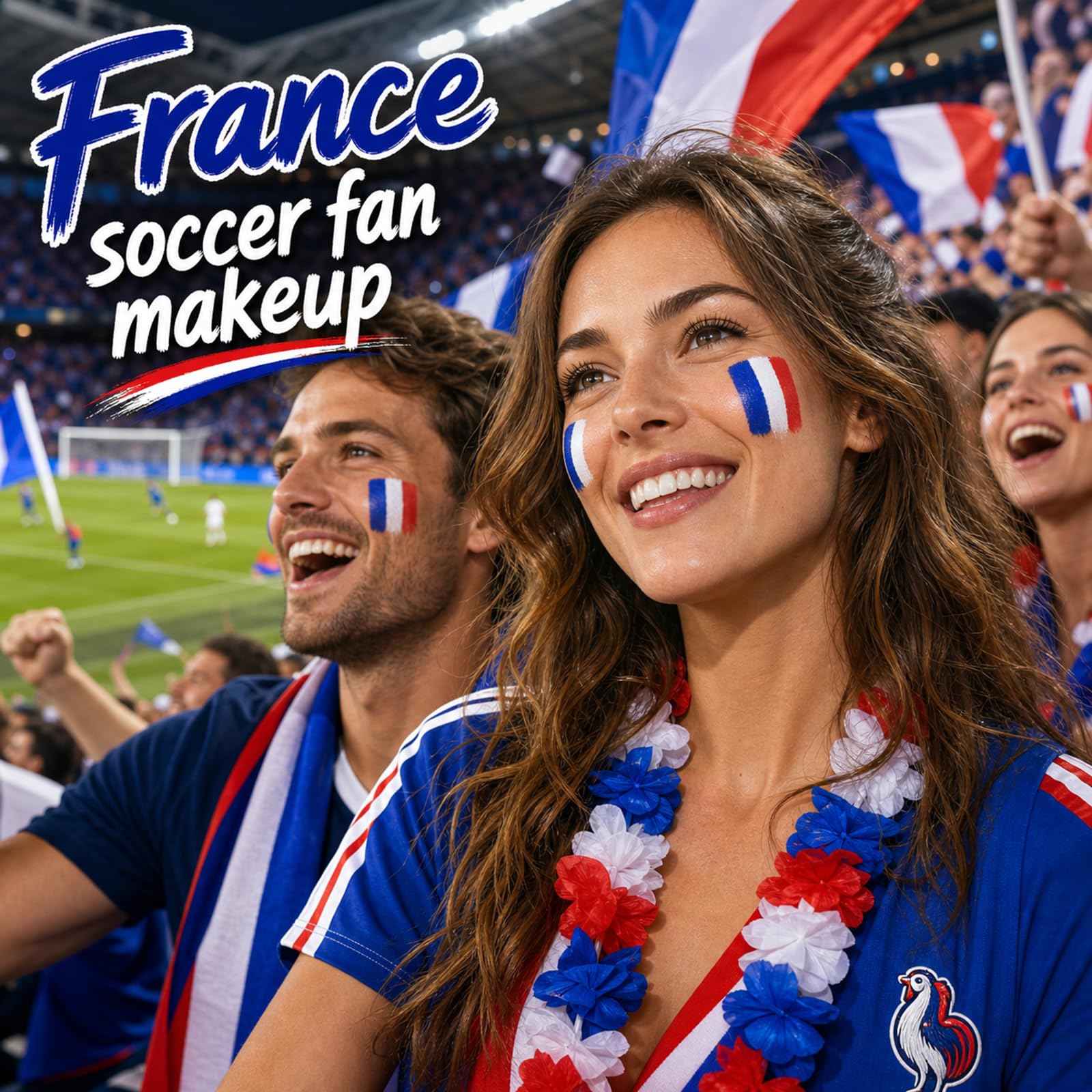 faglowmify applying tricolor stripe on cheek demonstrating fast, neat face paint