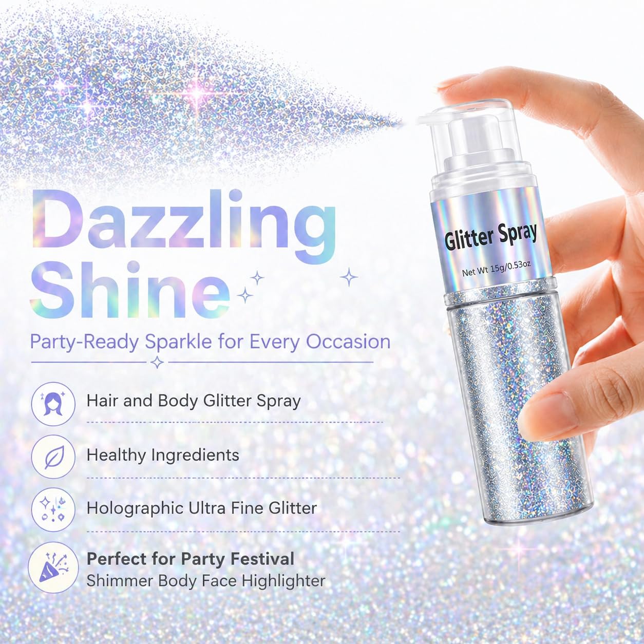 faglowmify used at a festival adding dramatic light-catching sparkle to outfit