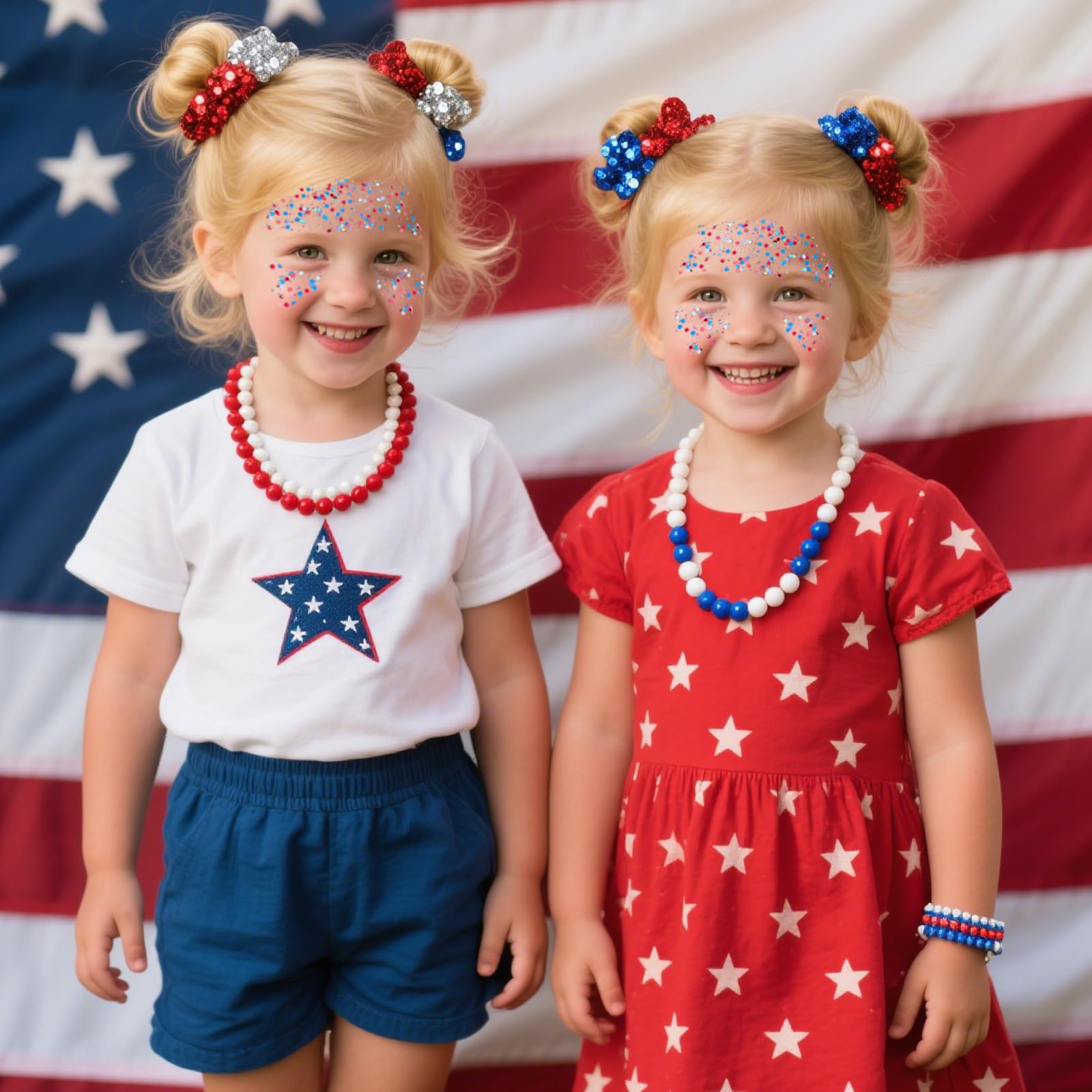 faglowmify parade lifestyle shot of wearer celebrating outdoors with coordinated sparkle
