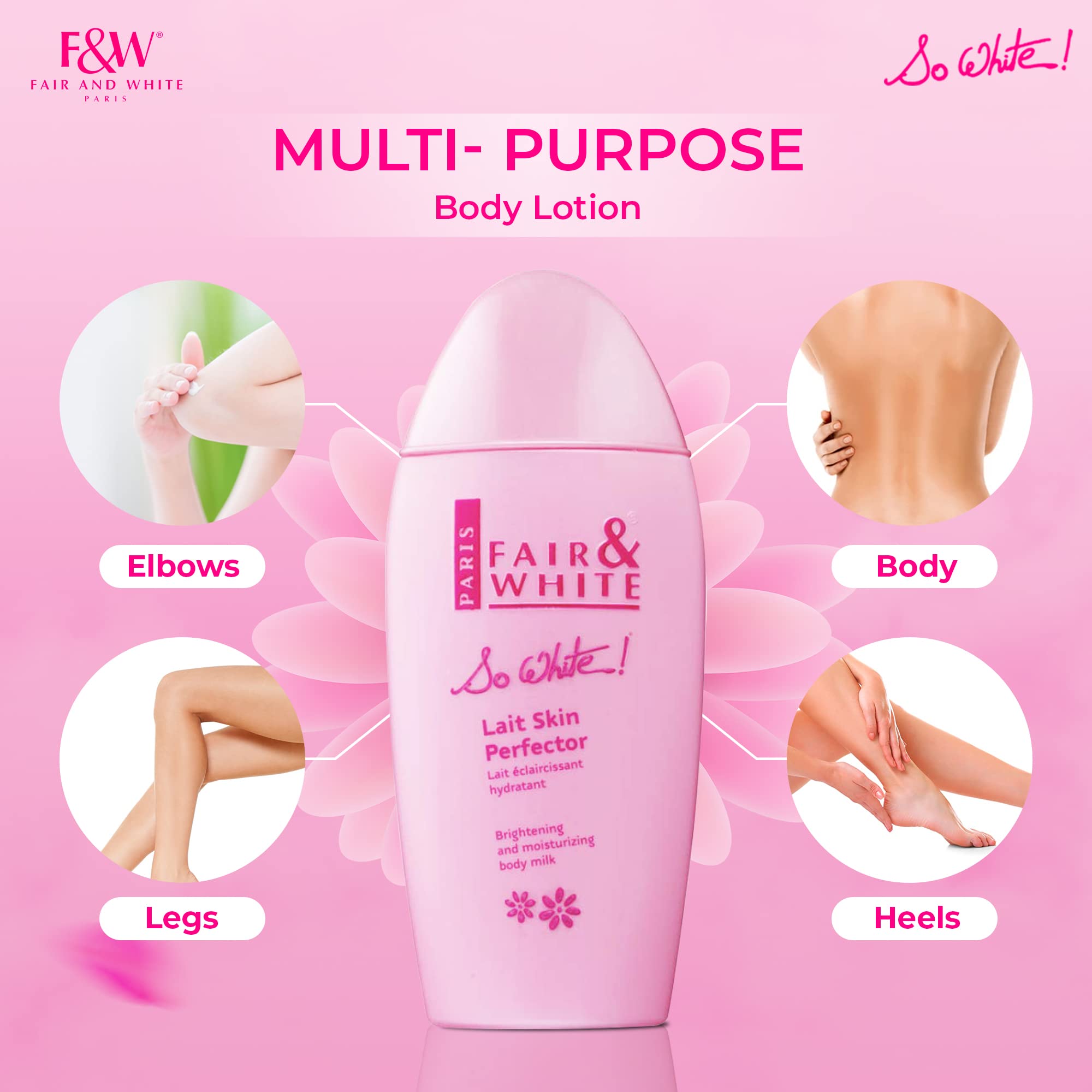 FAIR & WHITE applying lotion to knee for targeted brightening