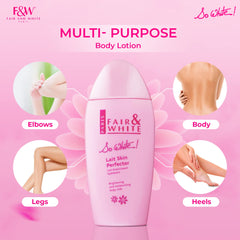 FAIR & WHITE applying lotion to knee for targeted brightening
