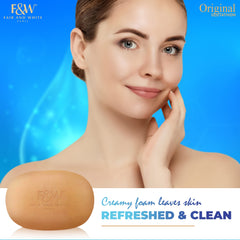 FAIR & WHITE soap on shower shelf for convenient daily use