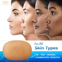 FAIR & WHITE soap beside moisturizer showing treatment prep benefit